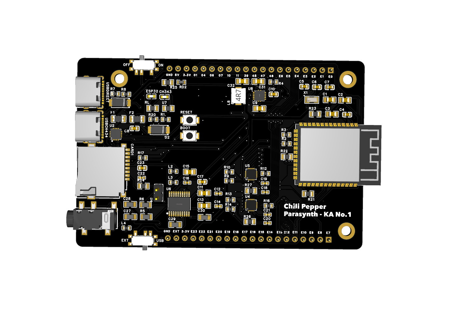 Chili Pepper: ESP32-S3 Audio & Touch Development Board for Electronic Instruments - Parasynth